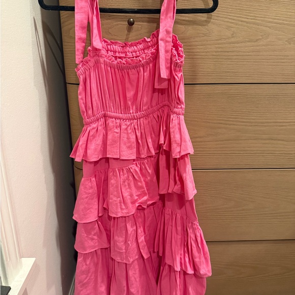Pink Ruffled Maxi Dress - Picture 2 of 2